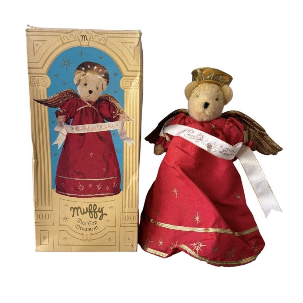 Vintage Muffy Vanderbear  Angel Bear Tree Topper Ornament 12”